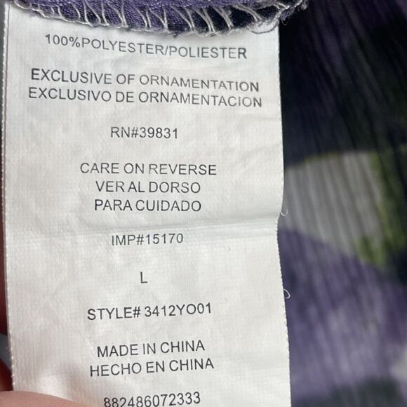 XOXO Women Y2K Floral Top Large Multi Floral Cap Sleeve Sheer 90s Artsy Eclectic - Picture 7 of 9